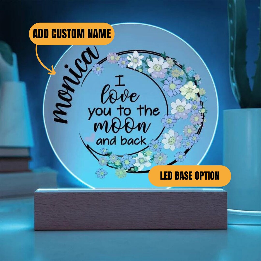 Personalized Name Acrylic Circle Plaque Birthday Christmas Etsy