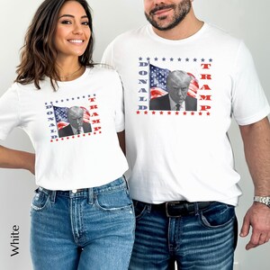 Political Donald Trump Unisex T-shirt, Trump Mugshot Shirt, Trump American Flag Tee, Trump&#39;s Mug Shot