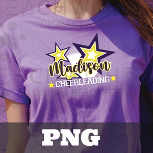 Custom School or Cheerleader PNG - Download Print File - DTF Direct Transfer - School Clip Art - Files For Cricut - Personalized Files