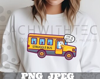 Struggle Bus Hop em SVG PNG - Uso comercial - Silly Goose Svg - School Bus Svg Desenhos engraçados e fofos para adesivos, moletons, canecas