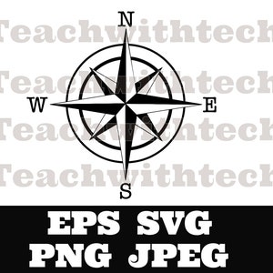 Puede incluir: Brújula en blanco y negro con las letras N, S, E y W. La brújula está rodeada de un círculo con un borde negro.