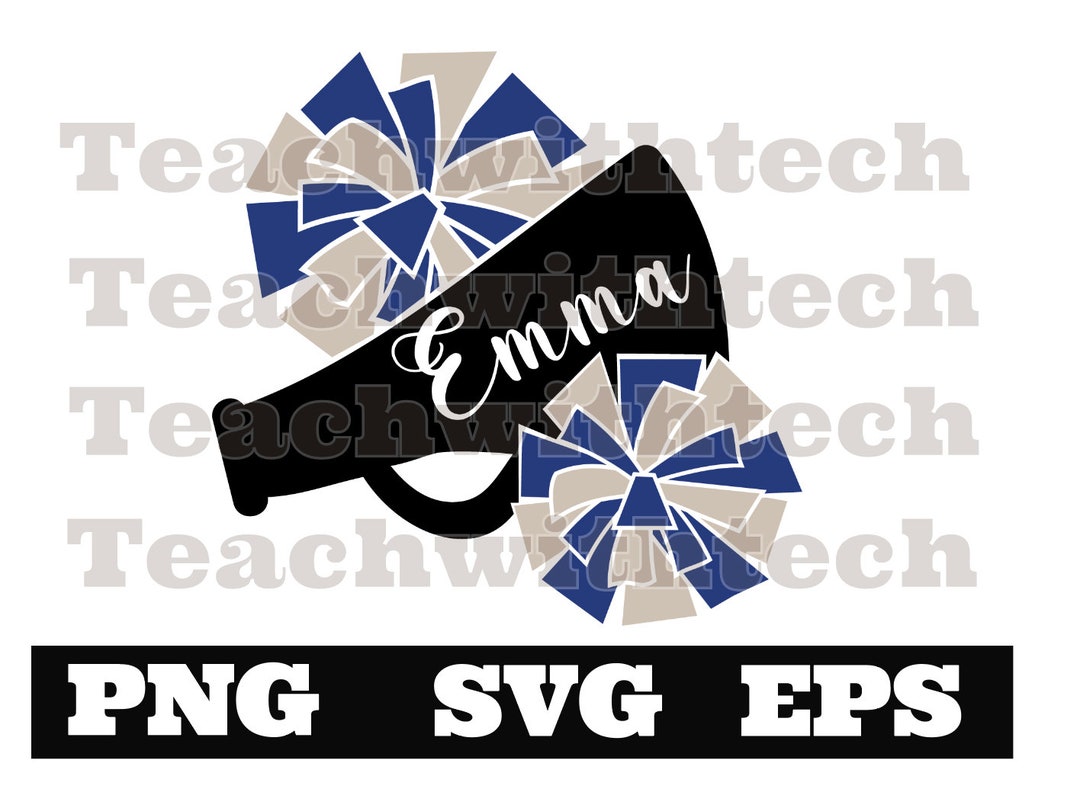 Cheer SVG megaphone Pom Poms SVG Cheerleader SVG Cheer Clip Art Svg