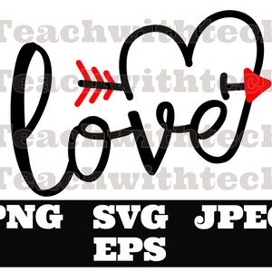 Love Valentine&#39;s Day PNG Color, T Shirt Design, Engagement Png, Valentines Png, SVG, EPS,  Download, Sublimation Design vday png