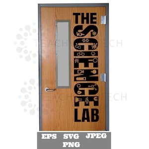 Le laboratoire de sciences SVG PNG jpeg eps - porte du professeur de sciences svg - impression du prof salle de sciences - png imprimable du laboratoire de sciences - salle de sciences