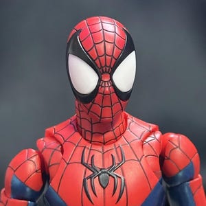 SOLO TESTA SH Figuarts Rosso Blu Ultimate Spider-Man Mark Bagley Personalizzato Scala 1/12 immagine 2
