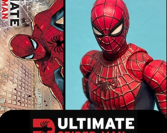 SOLO CABEZA Mafex 241 Ultimate Spider-Man (2024) Escultura personalizada de cómic Escala 1:12