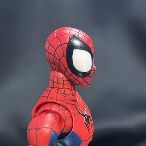 SOLO TESTA SH Figuarts Rosso Blu Ultimate Spider-Man Mark Bagley Personalizzato Scala 1/12 immagine 3