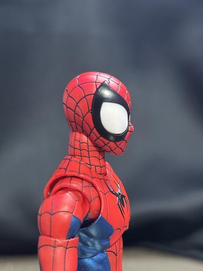 SOLO TESTA SH Figuarts Rosso Blu Ultimate Spider-Man Mark Bagley Personalizzato Scala 1/12 immagine 3