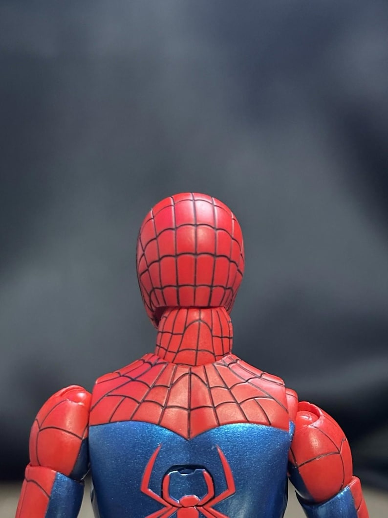 SOLO TESTA SH Figuarts Rosso Blu Ultimate Spider-Man Mark Bagley Personalizzato Scala 1/12 immagine 4