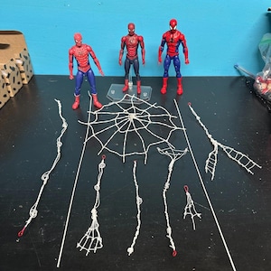 SOLO TELARAÑAS 1/12 Juego de 9 telarañas flexibles personalizadas para figuras de Tobey Spider-Man