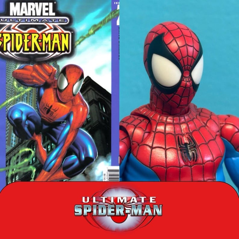 SOLO CABEZA Mark Bagley Ultimate Spider-Man década del 2000 Mafex Custom Escala 1/12 imagen 1