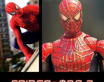 SOLO TESTA Mafex Tobey Maguire Spider-Man 2 (2004) Maschera personalizzata e accurata 1:12