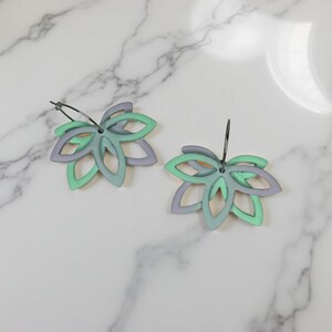Lotus Bloom Polymer Clay Earrings