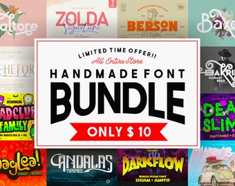 All Store Handmade Fonts Bundle 20 premium and unique fonts that are guaranteed