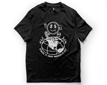 Stack it High COIN Unisex Heavy Cotton Tee - Camiseta cómoda - Traje casual - camisa streetwear