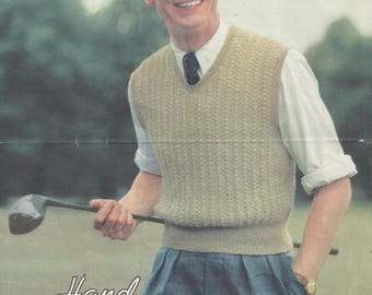 Modèle de tricot vintage pour hommes, gilet, débardeur 3 épaisseurs de 38 pouces (téléchargement PDF)