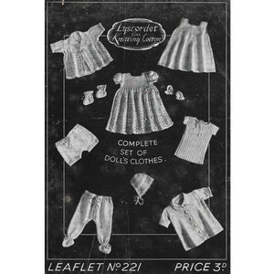 Vintage Strickanleitung 18 Zoll Puppen Kleidung Set Baby Doll Outfit (PDF Download)