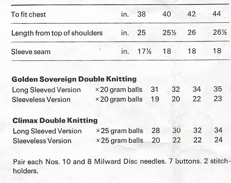 Vintage Knitting Pattern Mens Ribbed Cardigan & Waistcoat Double Knit ...