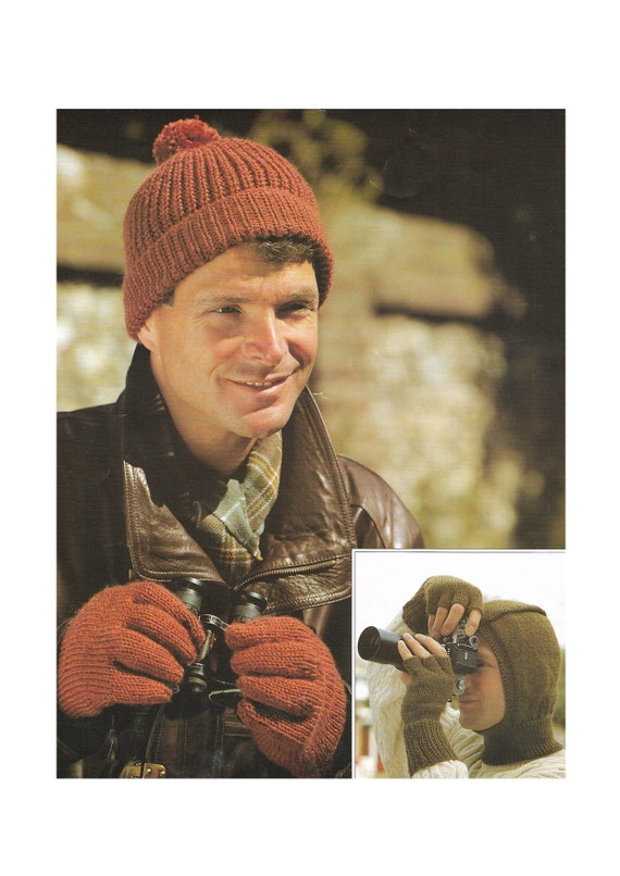 Double Knit Mens Hat And Scarf Knitting Pattern Loom Double