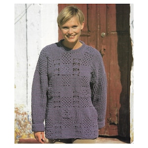 Vintage Crochet pattern Ladies Sweater One Size (PDF Download)