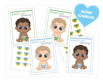 Pin The Dummy on the Baby, Baby Shower, Gender Reveal, DIGITAL DOWNLOAD