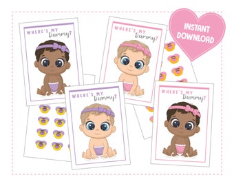 Pin The Dummy on the Baby, Baby Shower, Gender Reveal, DIGITAL DOWNLOAD