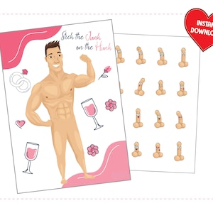 Stick the Junk on the Hunk Hen Bachelorette Game