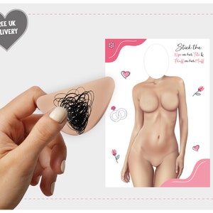 Stick the Nips on her T*Ts / Fluff on the Muff 2024 Hen / Bachelorette Game