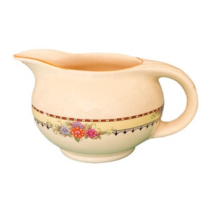 Burleigh Balmoral Hand Painted Voluptuous Shaped Art Deco Milk Jug Made in England in the 1930s