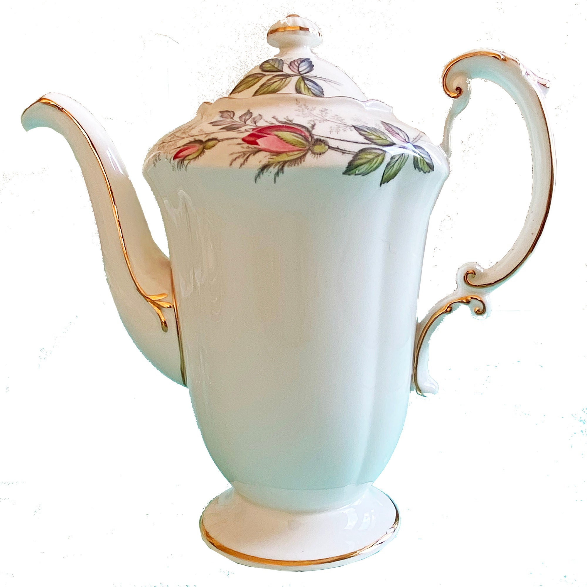 Paragon Tea Cup and Saucer England Pink Yellow Roses Gray small