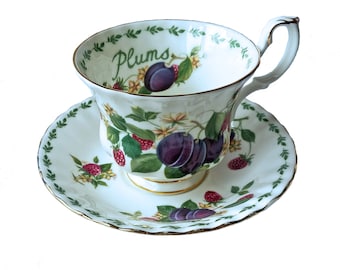 Royal Albert Covent Garden Fruit Series - Plum - Teacup and Saucer