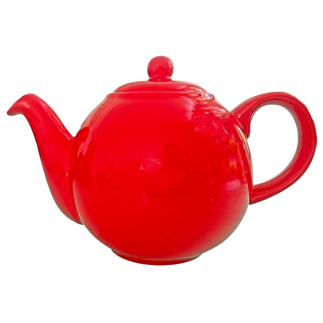 Red London Pottery Globe Four Cup Teapot Etsy
