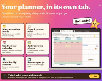 Interactive Browser Planner, No App Needed, Hourly Weekly Monthly (12 Month Digital)