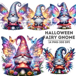 Halloween Mumie Gnome Clipart Bundle, süße Candy Gnome PNG, bunte Sublimationskunst, Herbst digitaler Download, DIY Halloween Handwerk druckbare