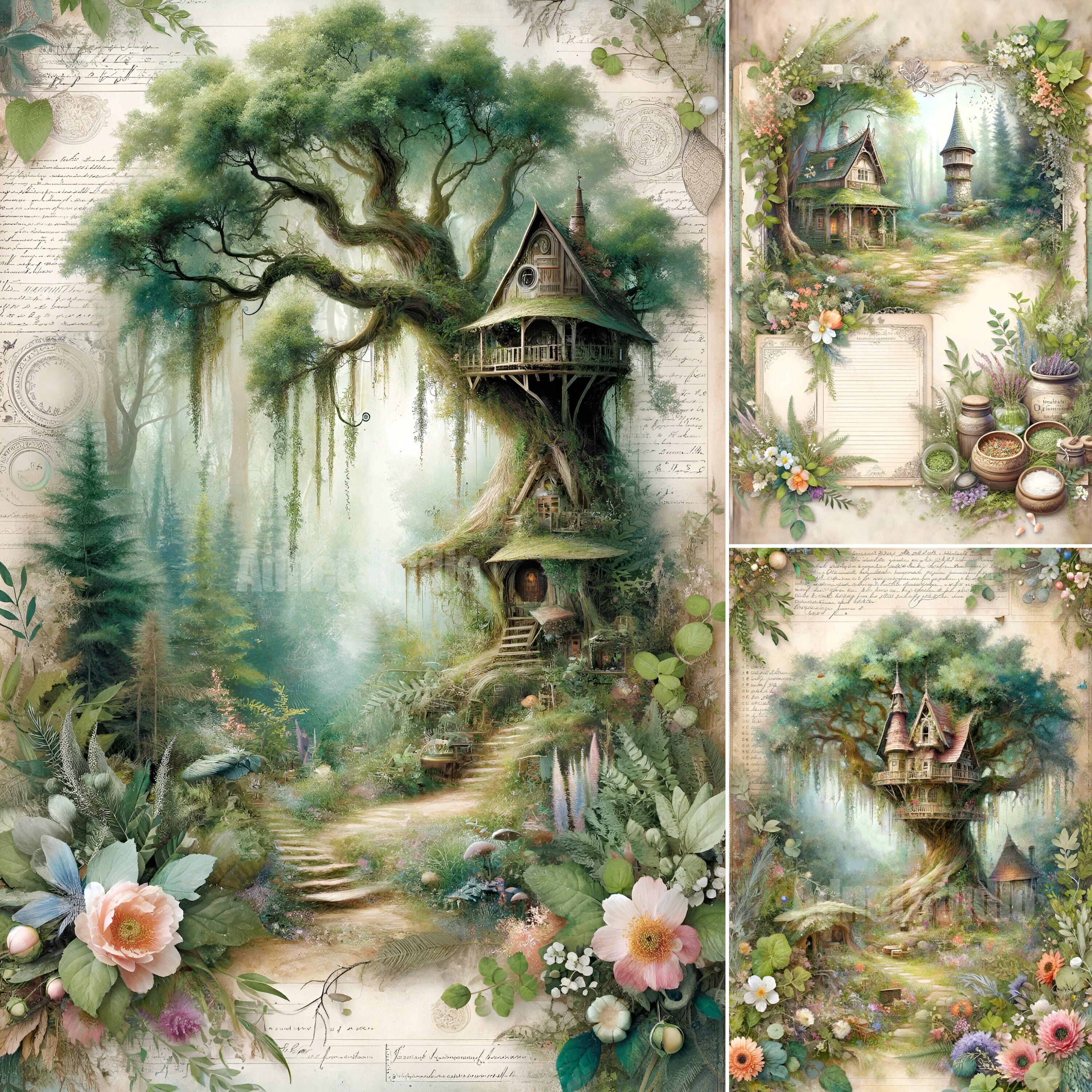 Forest Fairy House Junk Journal, Printable Fairytale Journal Pages ...