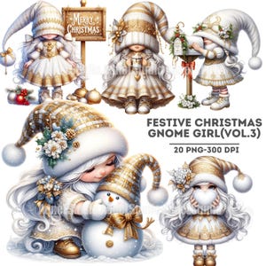 Gnomo navideño festivo PNG, lindas ilustraciones de gnomos navideños para manualidades de bricolaje, lindo arte de gnomos de invierno para manualidades navideñas, álbumes de recortes