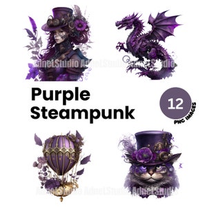 Watercolor fantasy steampunk clipart - 12 high quality steampunk women clipart, Digital collage victorian steampunk png , Fantasy clipart