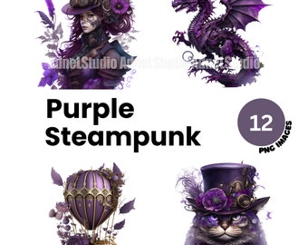 Watercolor fantasy steampunk clipart - 12 high quality steampunk women clipart, Digital collage victorian steampunk png , Fantasy clipart