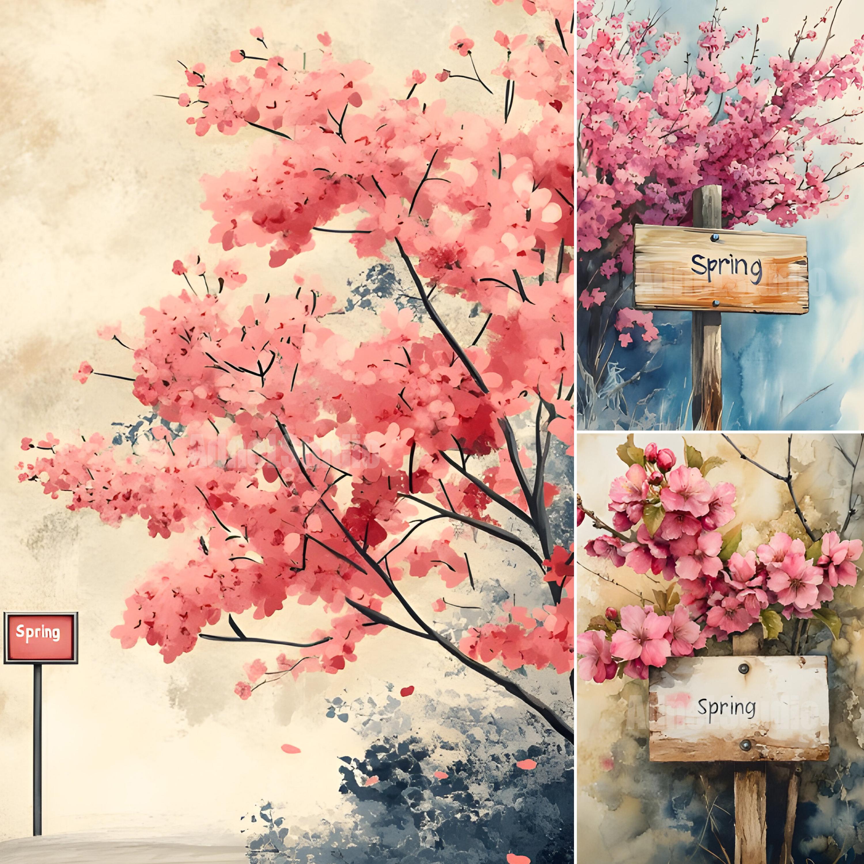 Watercolor Spring Signs, Rustic Junk Journal Kit, Floral Aesthetic ...