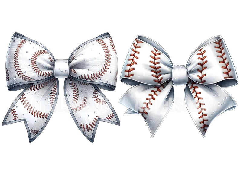 Baseball Ribbon Clipart, Sports Bow Design, Sublimation PNG, Digital ...