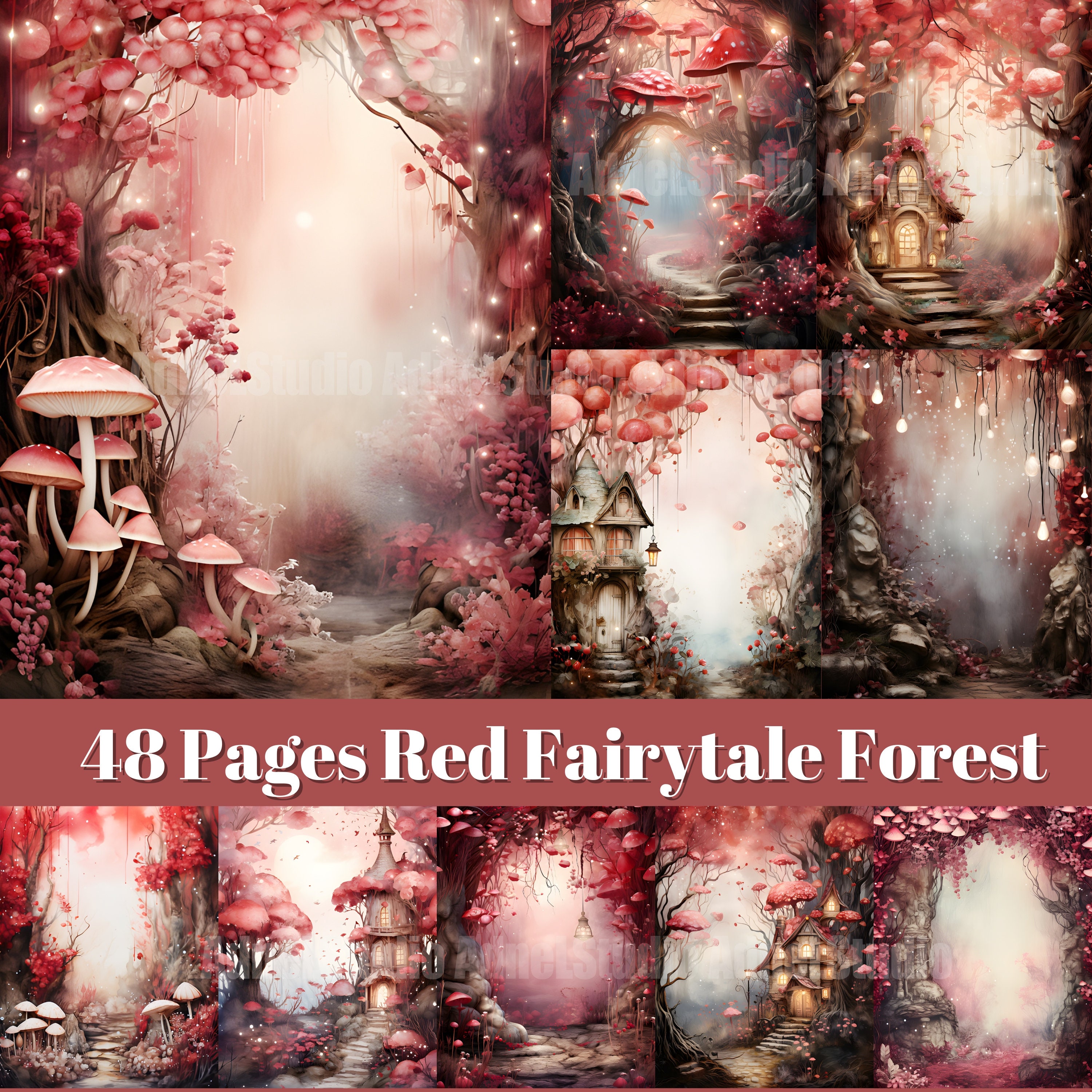 Red Fairy Forest Junk Journal, Printable Fairytale Forest Journal Pages ...