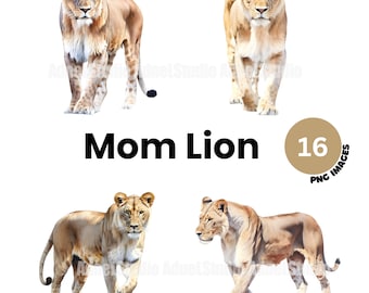 Watercolor Lion Clipart - Watercolor Lion King Clip Art, Mon lion clipart, Lion paper craft, Safari animal, Junk journal, Nursery wall art