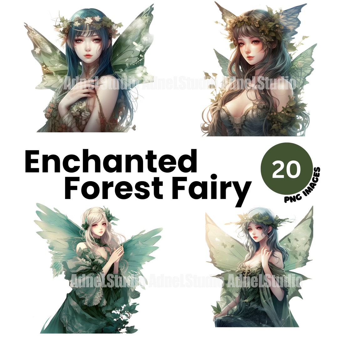 Enchanted Forest Fairy Clipart - Watercolor Eternal Forest Fairy Png ...