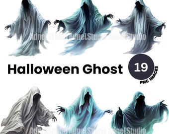 Halloween Ghost Clipart, Watercolor Halloween Spooky Clipart, Halloween Clipart, Halloween Decoration, Halloween Junk Journal, Scrapbooking