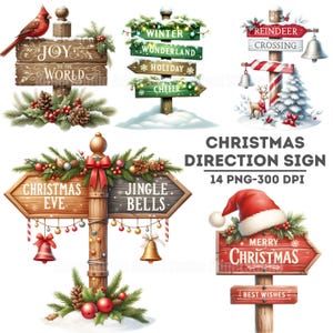 Weihnachten Richtung Zeichen Clipart, festliche Kaktus Ornament, festliche Weihnachten Handwerk Versorgung, Weihnachtsdekoration, Weihnachten Scrapbooking,