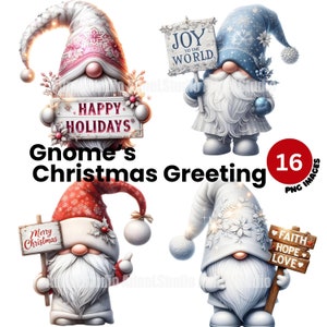 Aquarell Gnome Weihnachtsgruß Clipart, Winterurlaub, Wichtel Weihnachten, Weihnachten Junk Journal, Weihnachtsillustration, Kartenherstellung