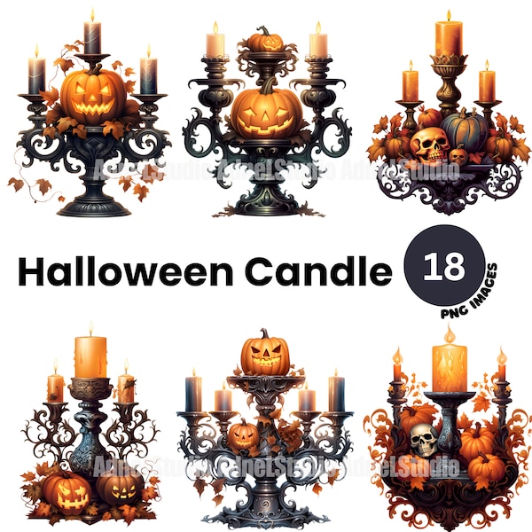 Halloween Candle Clipart, Watercolor Halloween Candles Clipart, Halloween Clipart, Halloween Decoration, Spooky Clipart, Watercolor Candles