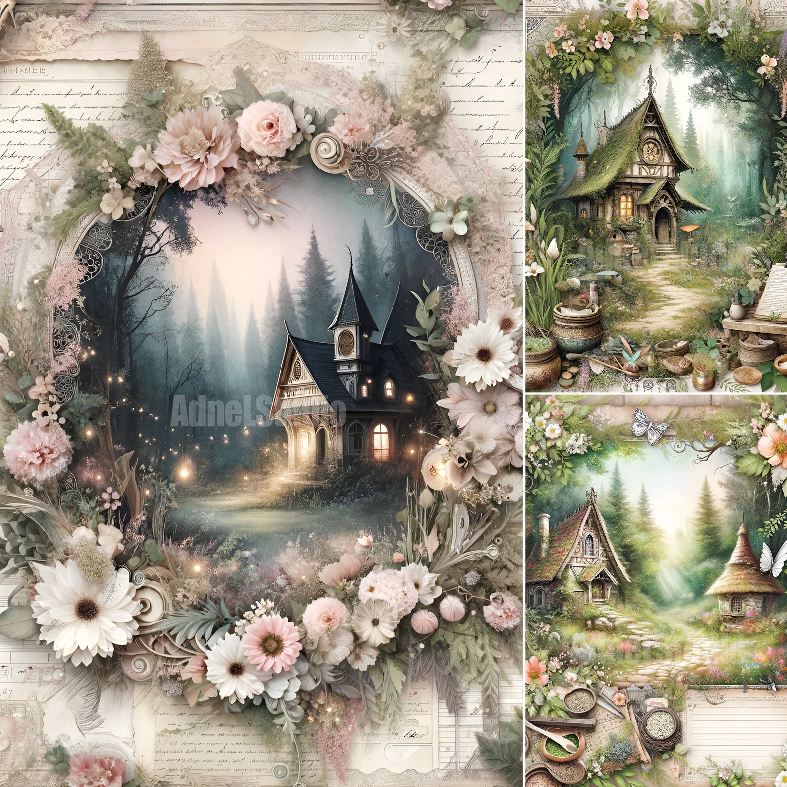 Forest Fairy House Junk Journal, Printable Fairytale Journal Pages ...