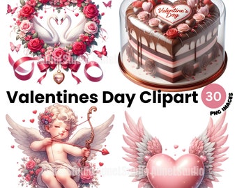 Watercolor Valentines Day Clipart, Romantic Valentines Decor, Valentines Chocolate Clipart, Sweet Valentine Clipart, Valentines Junk Journal