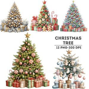 Weihnachtsbaum Clipart PNG, Festliches Urlaub Handwerk, Scrapbooking, Digitale Winter Grafik, Weihnachtshandwerk Versorgung, Weihnachtsdekoration Kunst